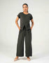 WAFFLE TEXTURED WIDE LEG TROUSER